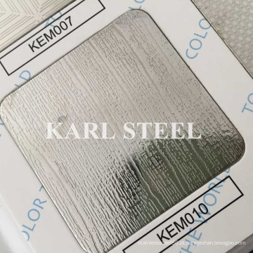 Folha de Kem010 gravada cor de prata de aço inoxidável 201